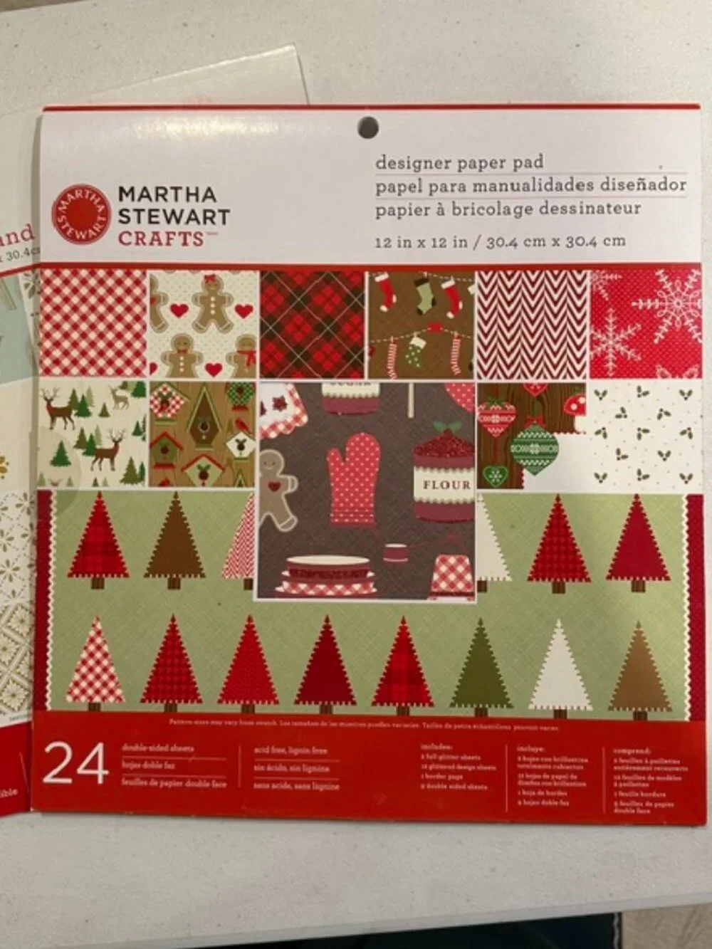 Partially Used/New Papers in Martha Stewart Crafts Designer Christmas Paper Pads